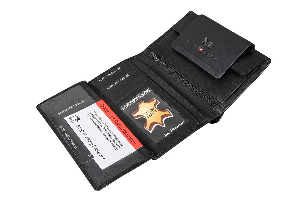 Menzo 7033 Damenbörse schwarz / Nappaleder