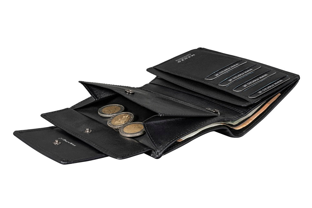 Menzo 7033 Damenbörse schwarz / Nappaleder