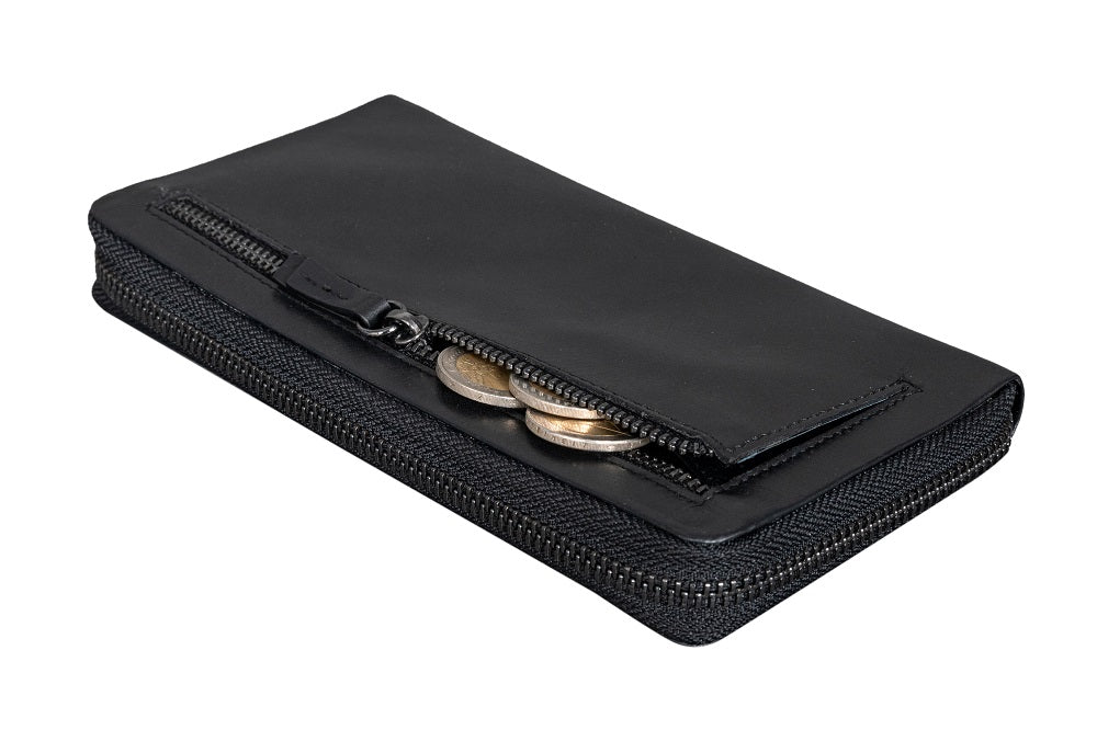 Menzo 7034 Damenbörse schwarz / Nappaleder