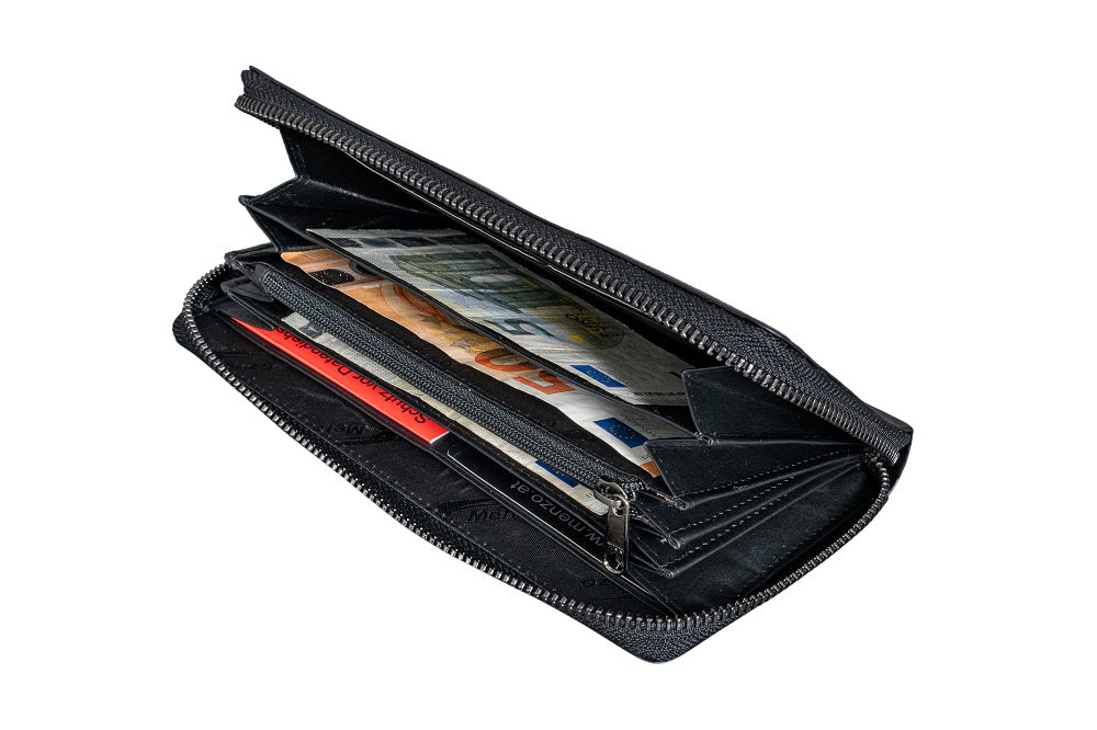 Menzo 7034 Damenbörse schwarz / Nappaleder