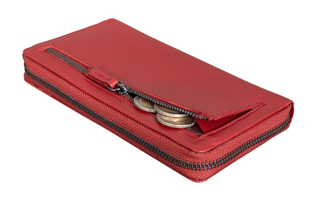 Menzo 7034 Damenbörse rot / Nappaleder