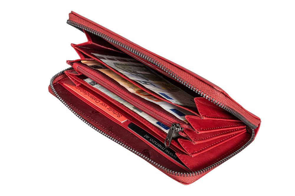 Menzo 7034 Damenbörse rot / Nappaleder
