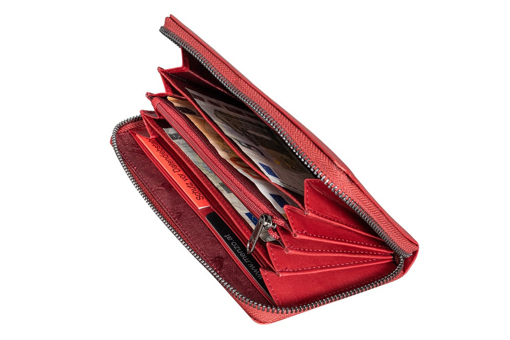 Menzo 7034 Damenbörse rot / Nappaleder