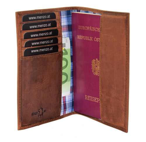 Menzo 936 Reisepassetui Büffelleder/deltabraun