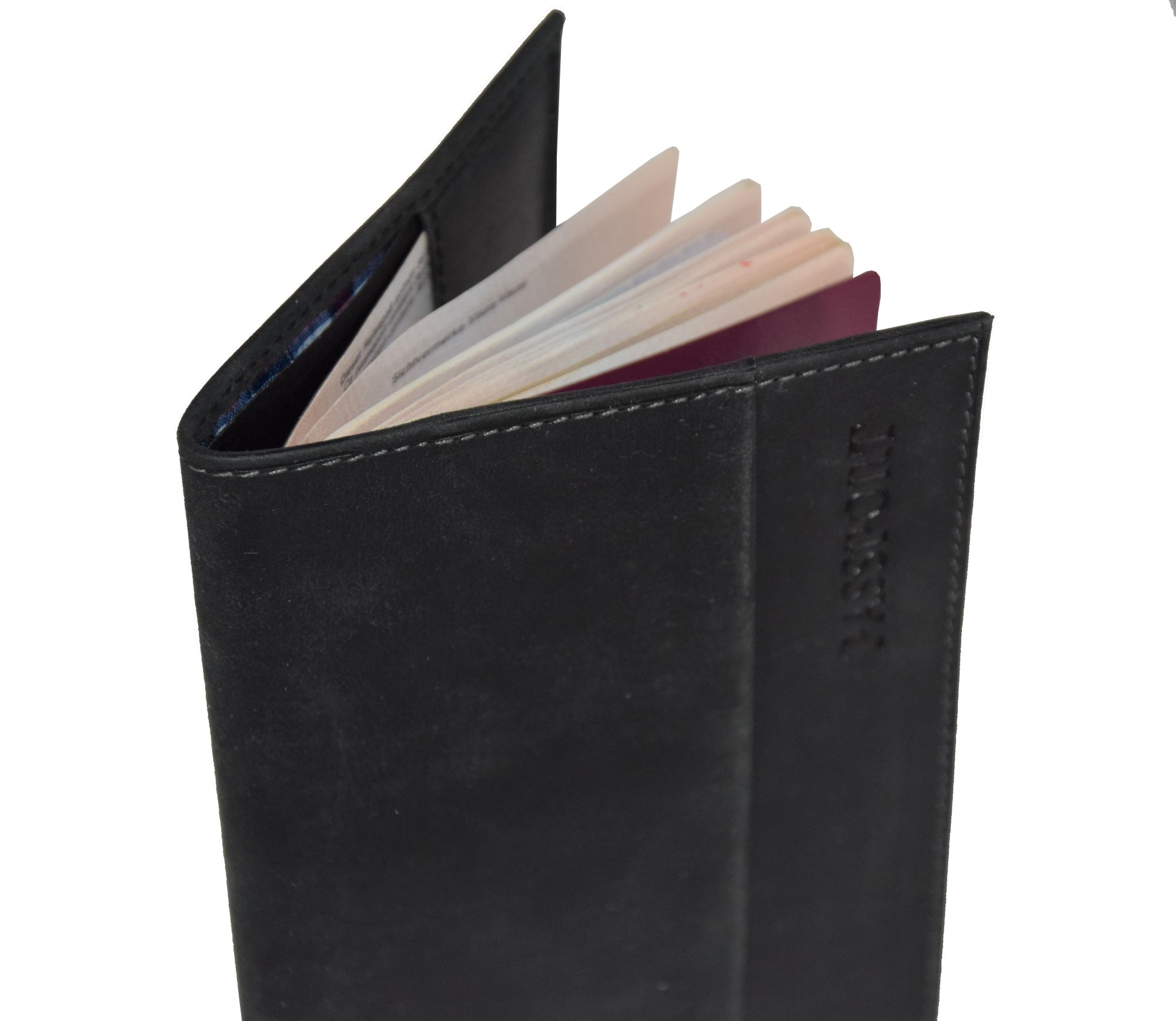 Menzo 936 Reisepassetui Büffelleder/schwarz-hunter