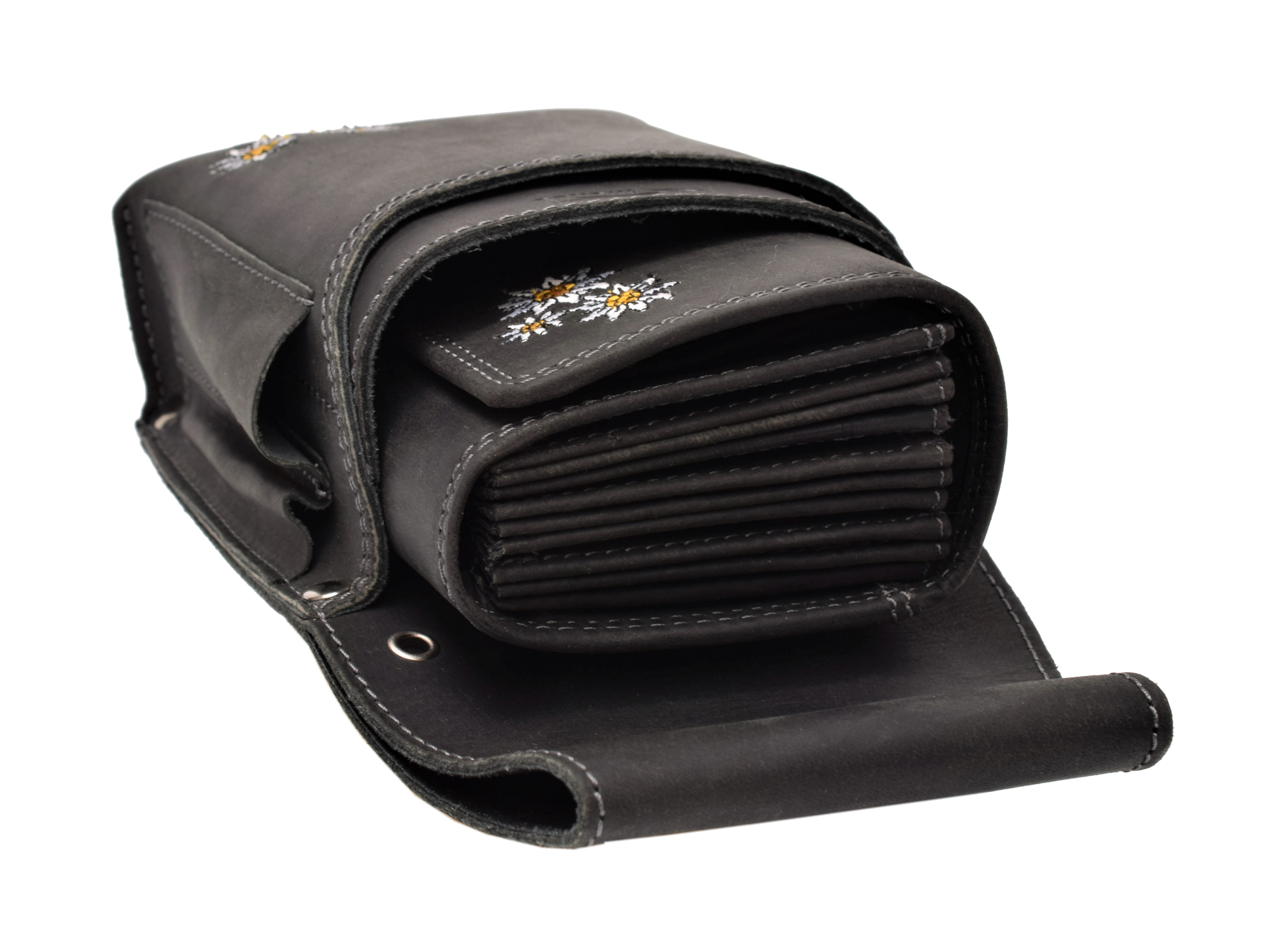 Hochwertiges Menzo 937 Profikellnerset Büffelleder Doppelnaht/Edelweiss schwarz