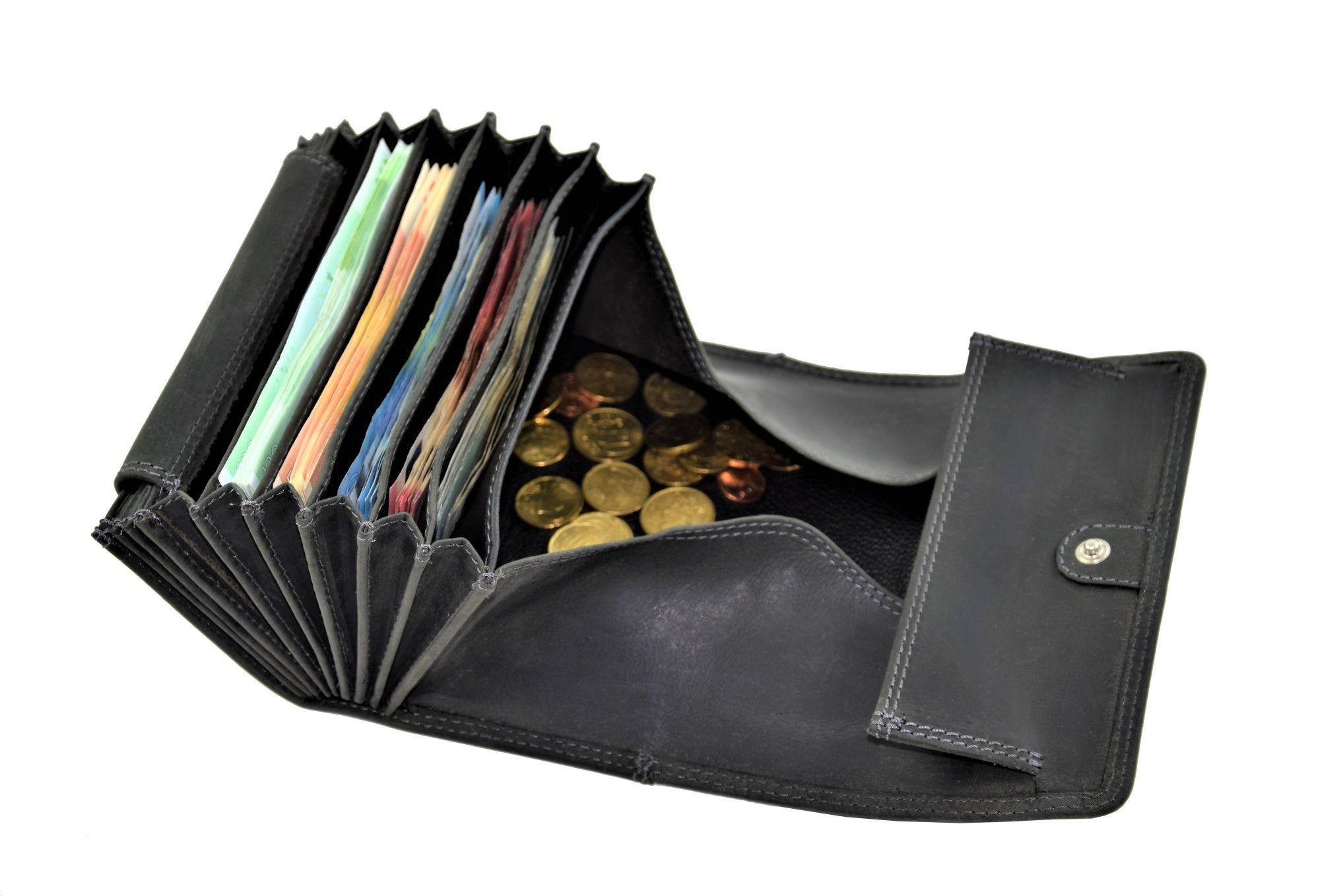 Hochwertiges Menzo 937 Profikellnerset Büffelleder Doppelnaht/Edelweiss schwarz