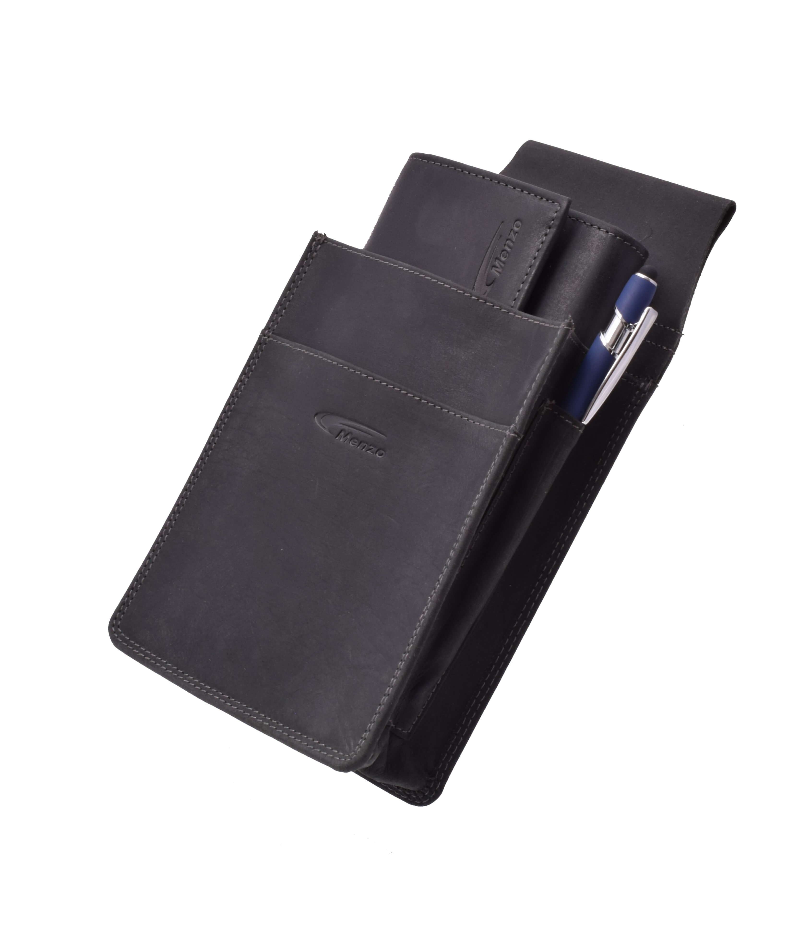 Menzo 992 Kellnerbörsenset Büffelleder/schwarz