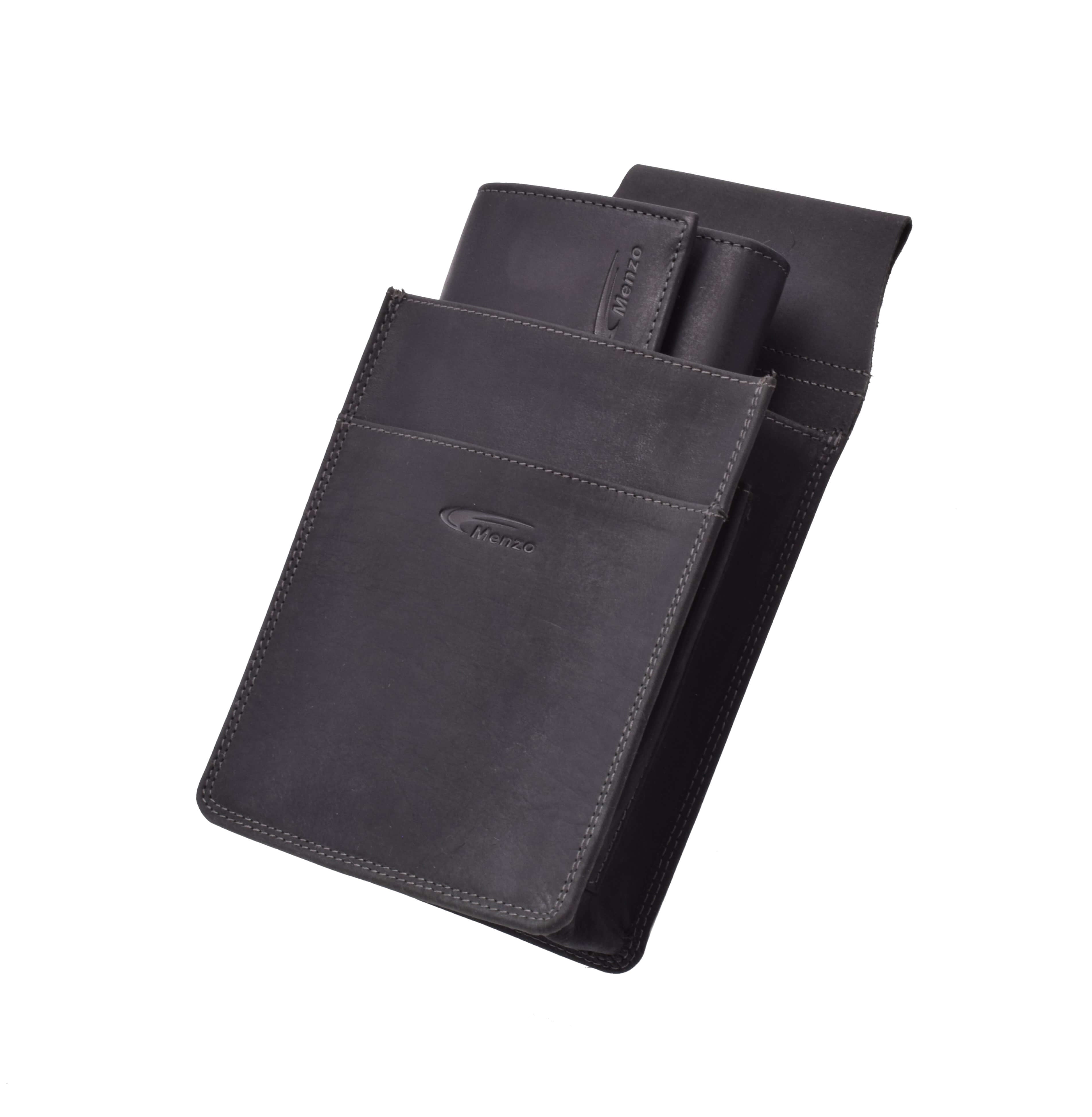 Menzo 992 Kellnerbörsenset Büffelleder/schwarz
