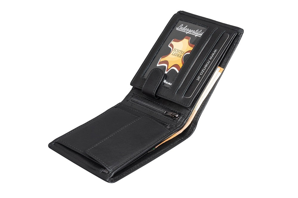 Menzo 7003 Herrenbörse schwarz / Nappaleder