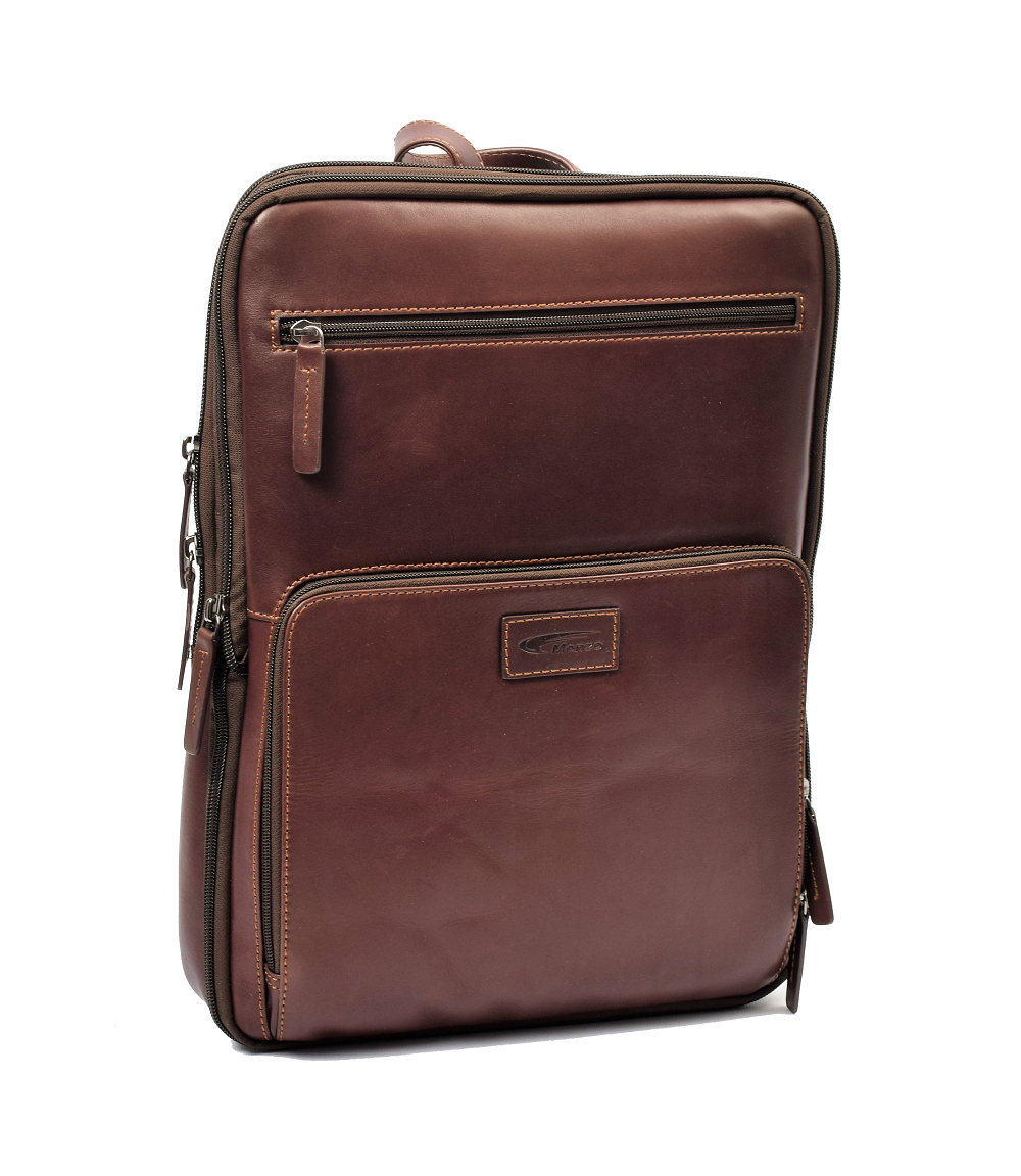 Menzo MB64D - Rucksack Rindsleder/marone für 13,3 Zoll Laptop