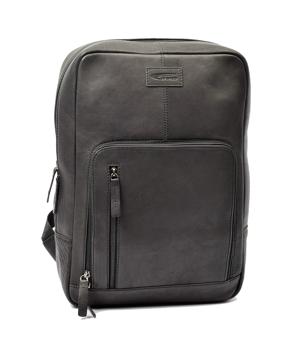 Menzo MB82 - Rucksack Rindsleder washed/schwarz für 14" Laptop