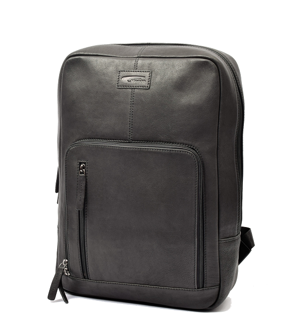 Menzo MB82 - Rucksack Rindsleder washed/schwarz für 14" Laptop