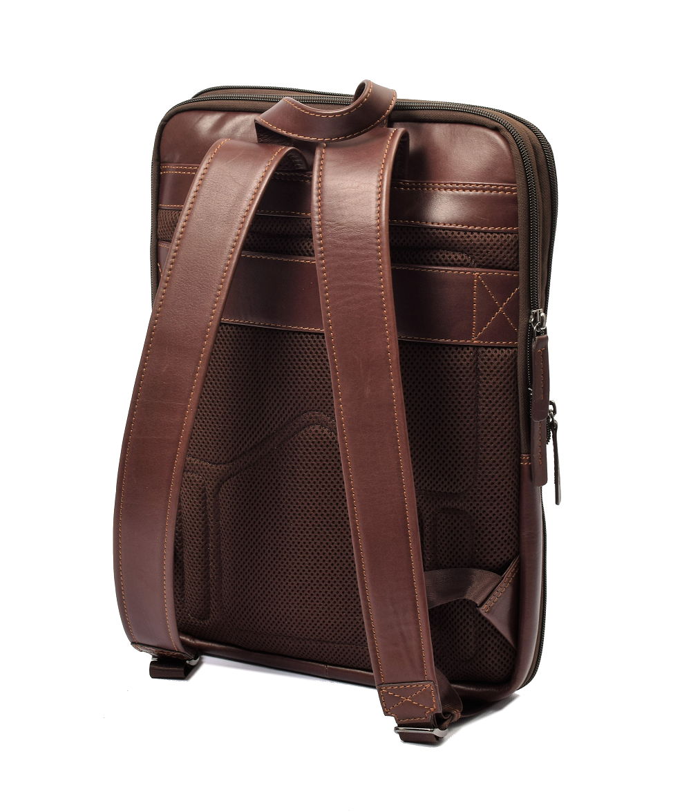 Menzo MB64D - Rucksack Rindsleder/marone für 13,3 Zoll Laptop