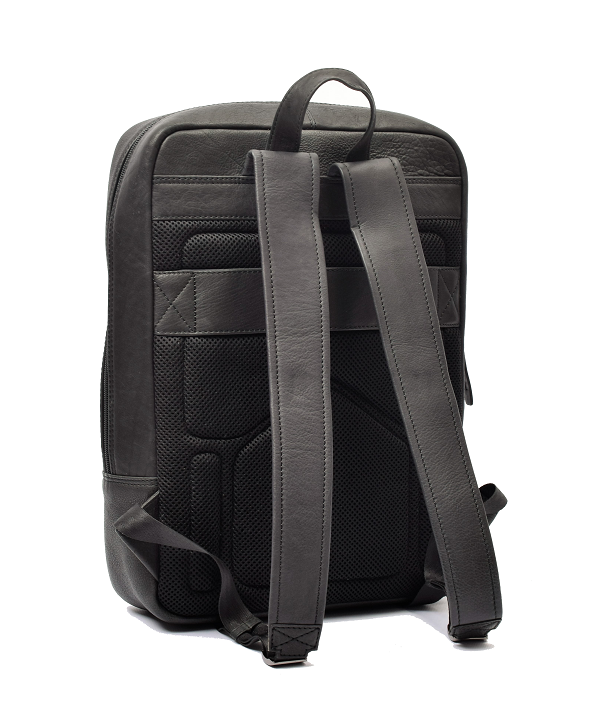 Menzo MB82 - Rucksack Rindsleder washed/schwarz für 14" Laptop