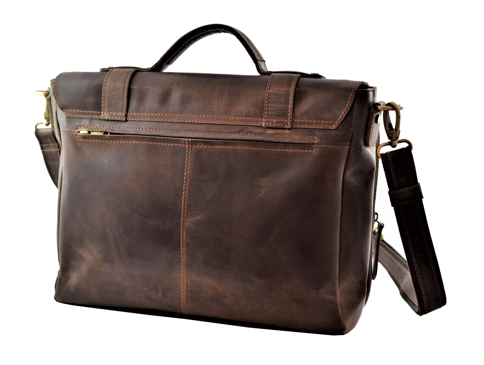 Menzo MB22 - 15,6 Zoll Laptop-Aktentasche Büffelleder/marone