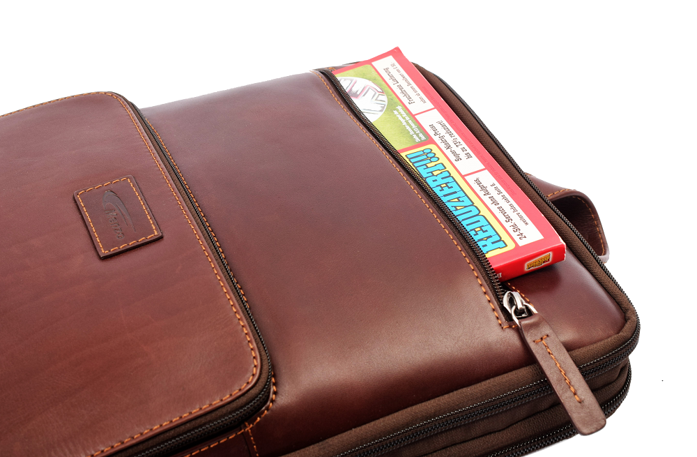 Menzo MB64D - Rucksack Rindsleder/marone für 13,3 Zoll Laptop