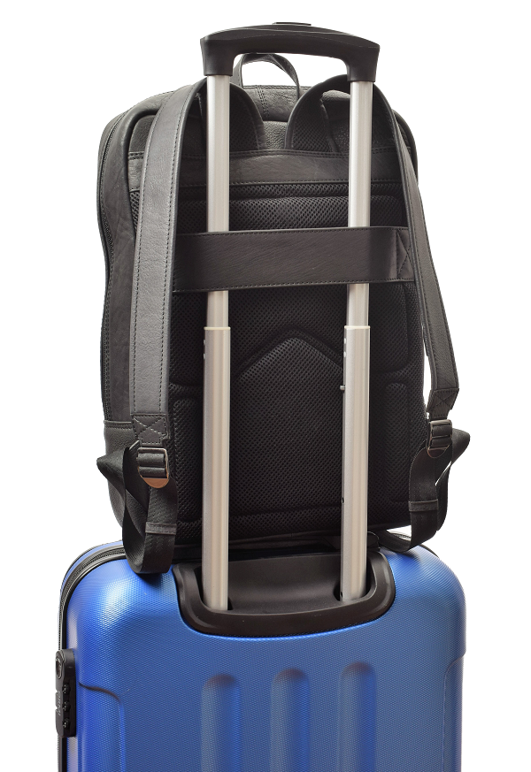 Menzo MB82 - Rucksack Rindsleder washed/schwarz für 14" Laptop