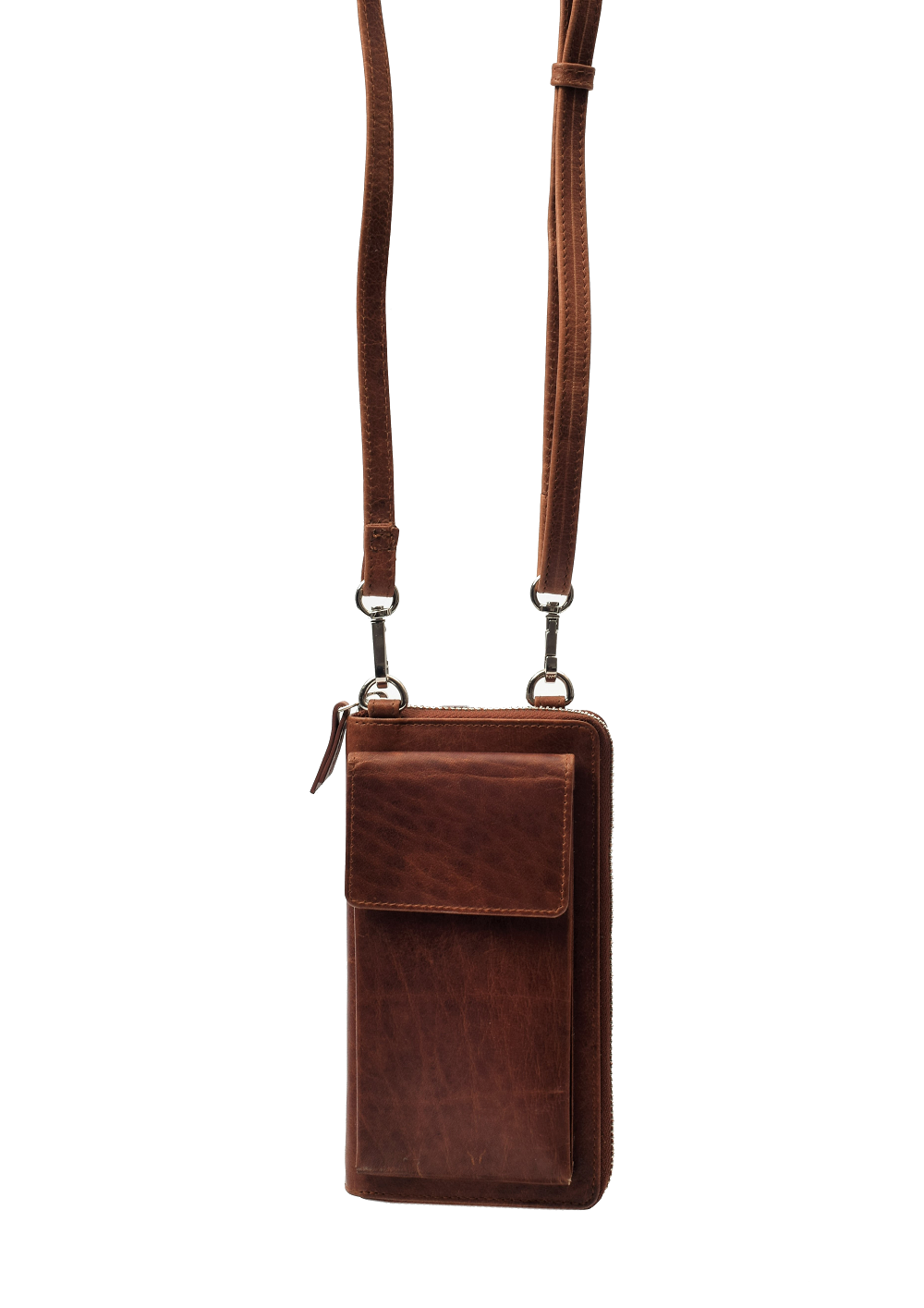 Menzo MB106 Handy-Lederbörsentasche Büffelleder/cognac