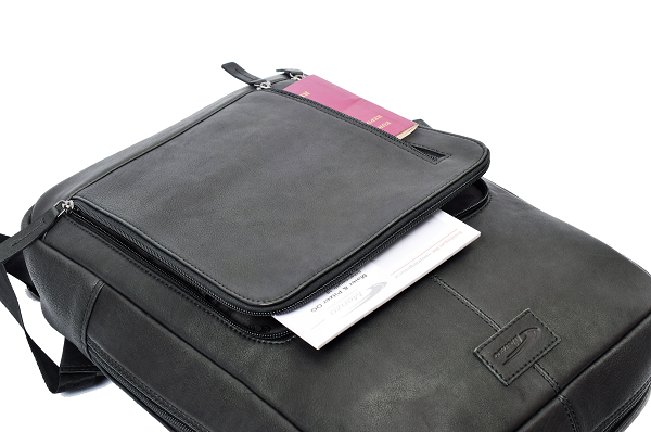 Menzo MB82 - Rucksack Rindsleder washed/schwarz für 14" Laptop