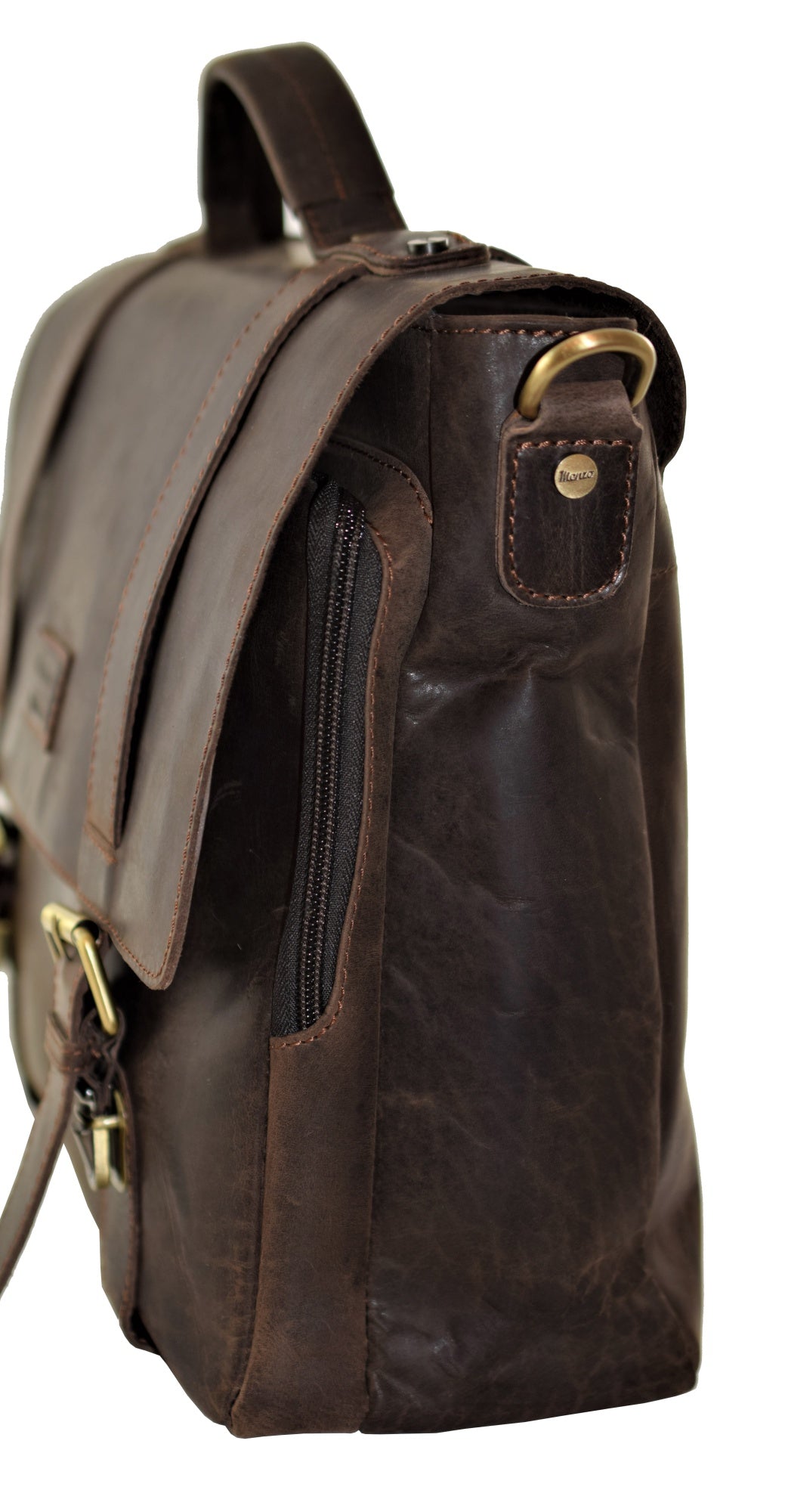 Menzo MB22 - 15,6 Zoll Laptop-Aktentasche Büffelleder/marone