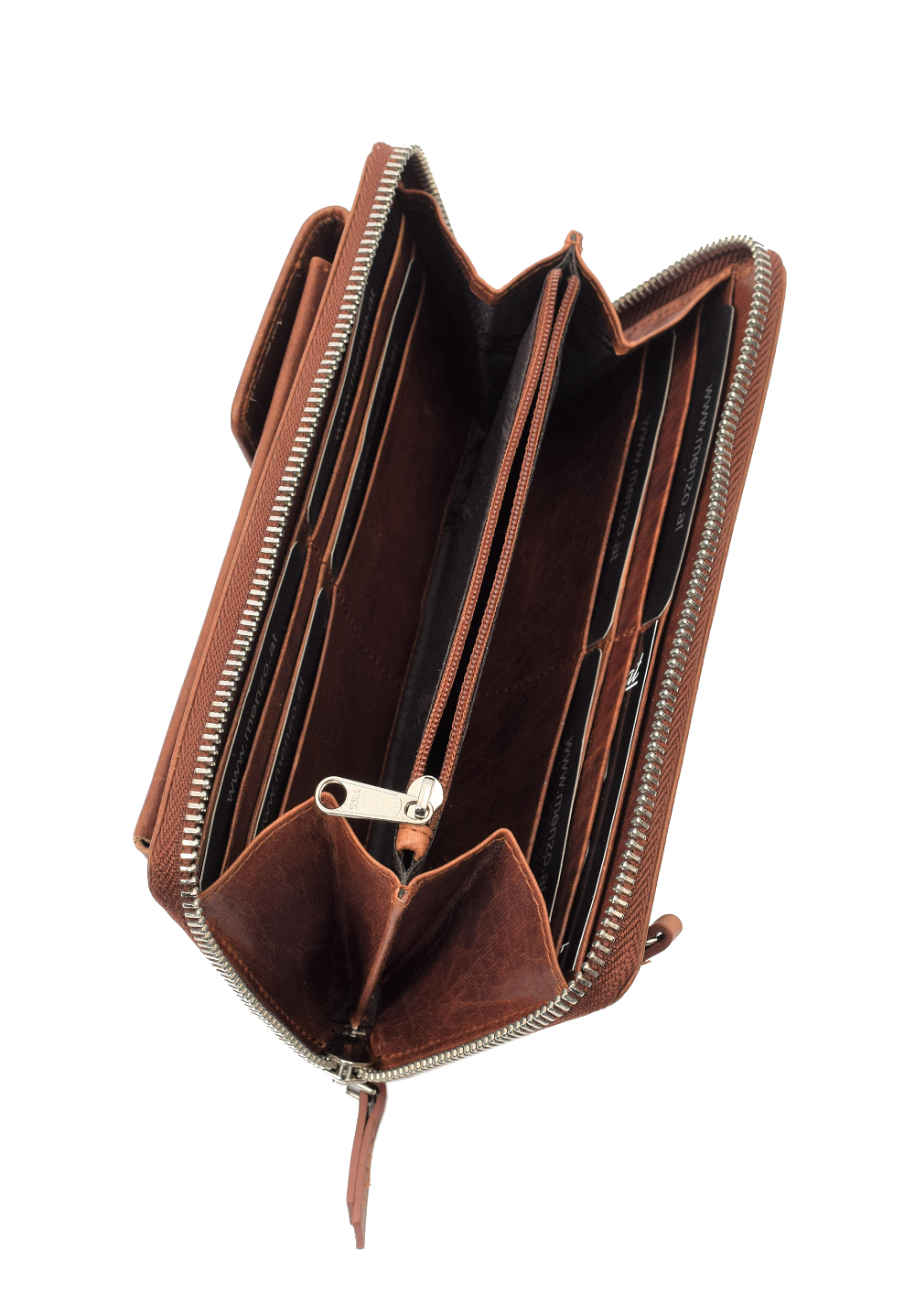 Menzo MB106 Handy-Lederbörsentasche Büffelleder/cognac