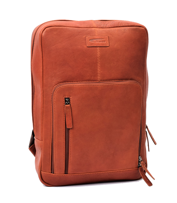 Menzo MB82 - Rucksack Rindsleder washed/cognac für 14" Laptop