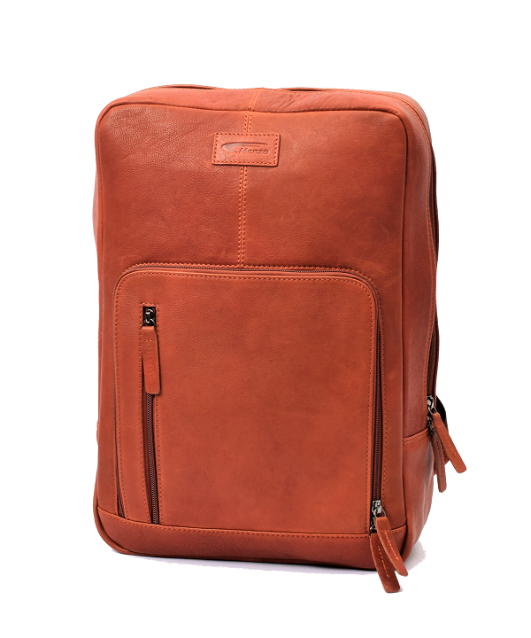 Menzo MB82 - Rucksack Rindsleder washed/cognac für 14" Laptop
