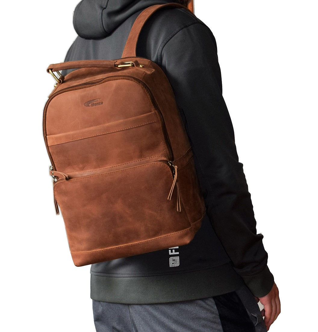 Menzo MB59 Rucksack Büffelleder/deltabraun