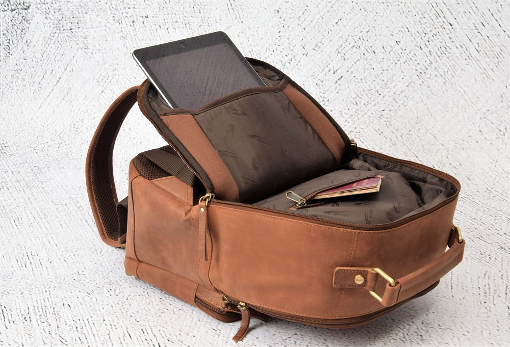 Menzo MB59 Rucksack Büffelleder/deltabraun