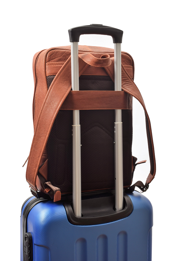 Menzo MB82 - Rucksack Rindsleder washed/cognac für 14" Laptop