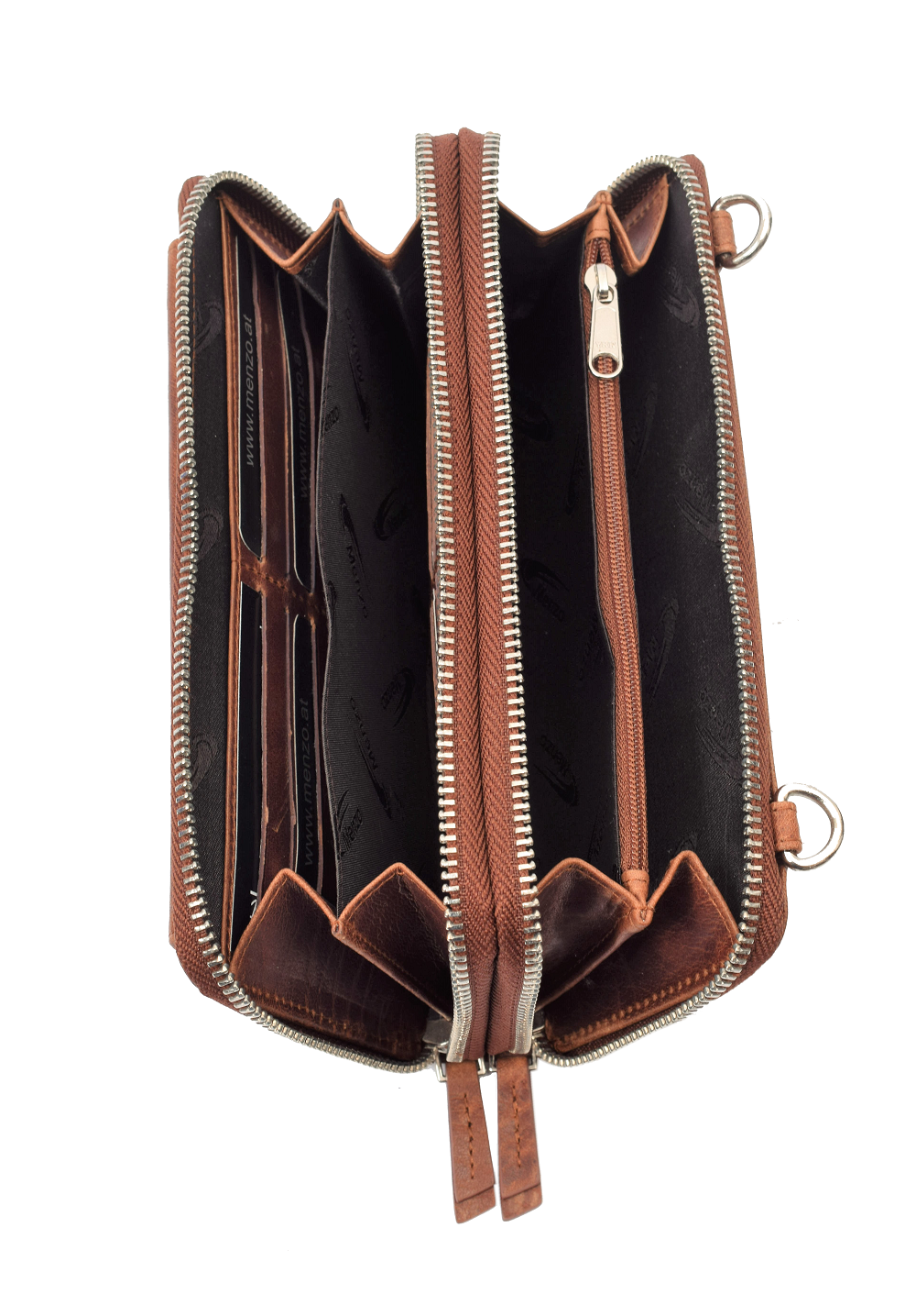 Menzo MB105 Handy- Lederbörsentasche Büffelleder/cognac