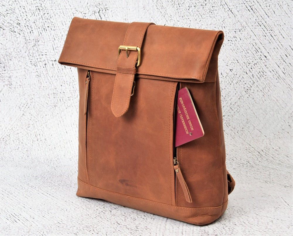 Menzo MB63 Rucksack Büffelleder/deltabraun