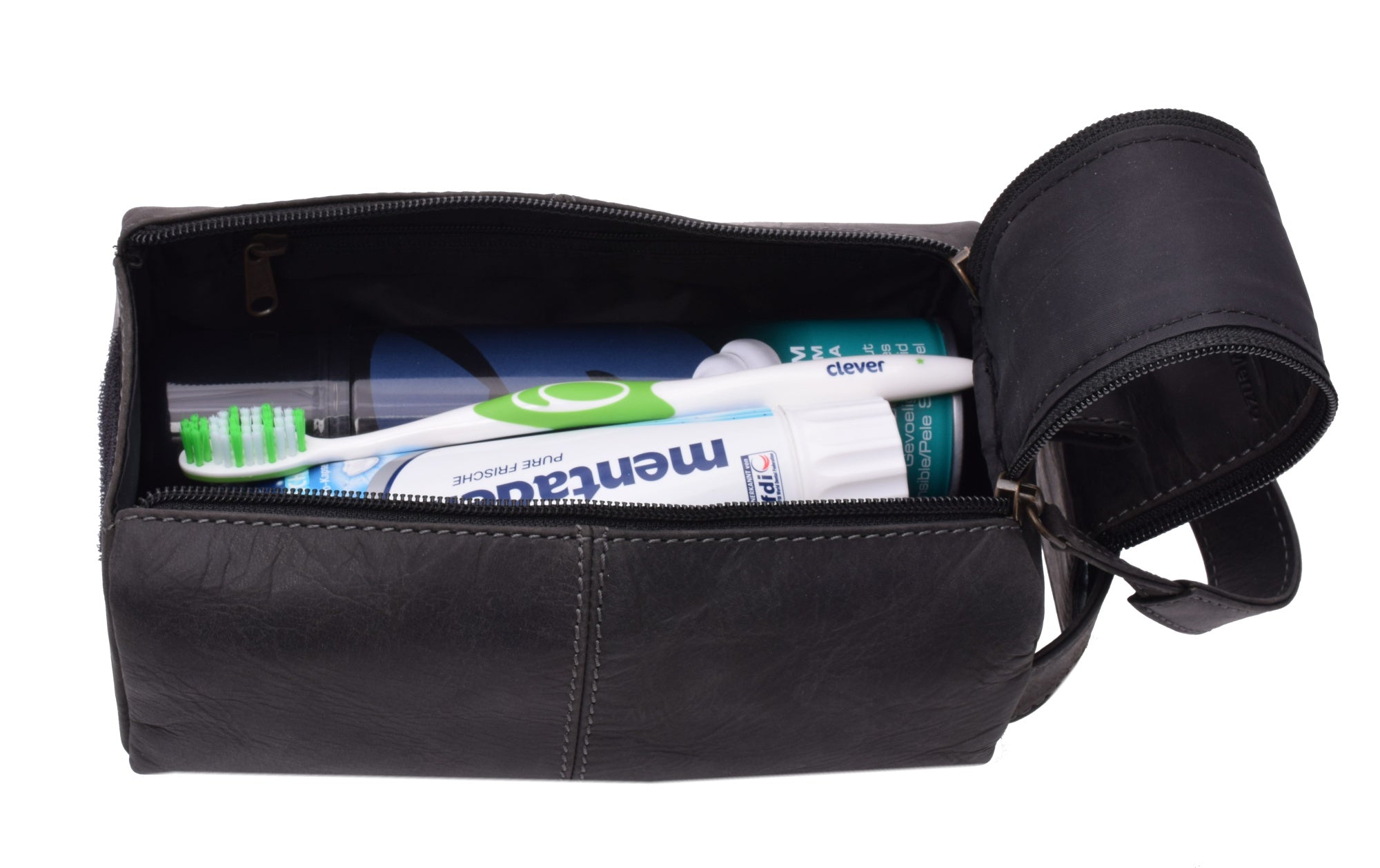 Menzo MB51 Kulturtasche Büffelleder/schwarz