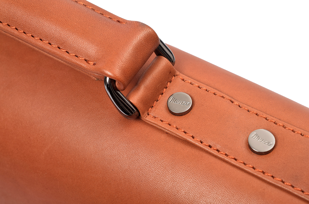 Menzo MB2D - 15,6 Zoll Aktentasche Rindsleder/hellbraun
