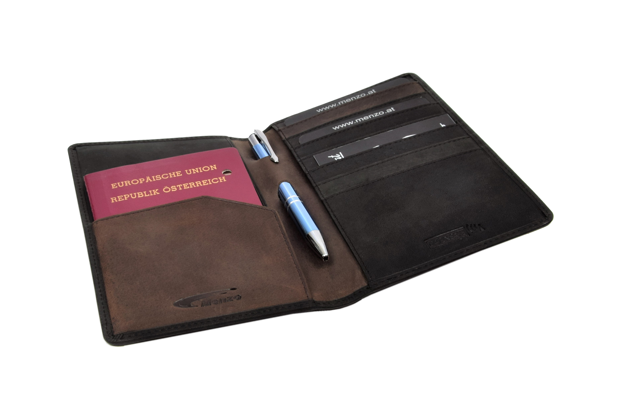 Menzo 988 Reisepass-/Dokumentenetui (schwarz)