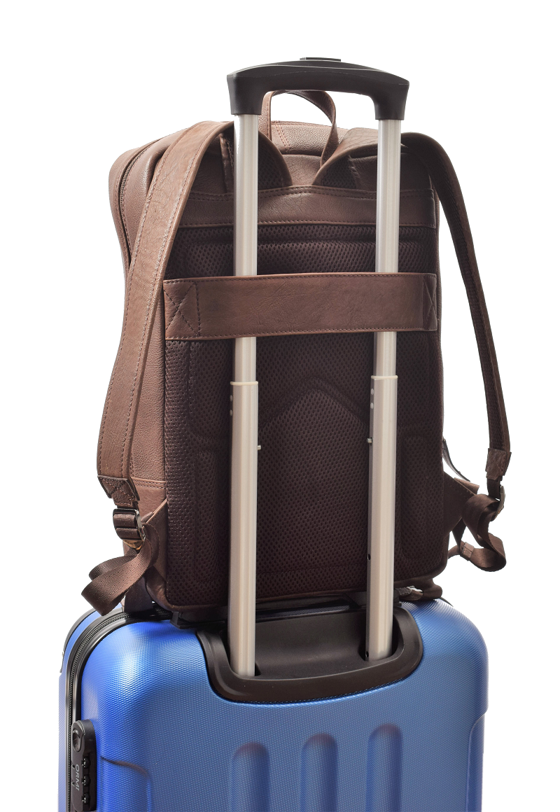 Menzo MB82 - Rucksack Rindsleder washed/braun für 14" Laptop