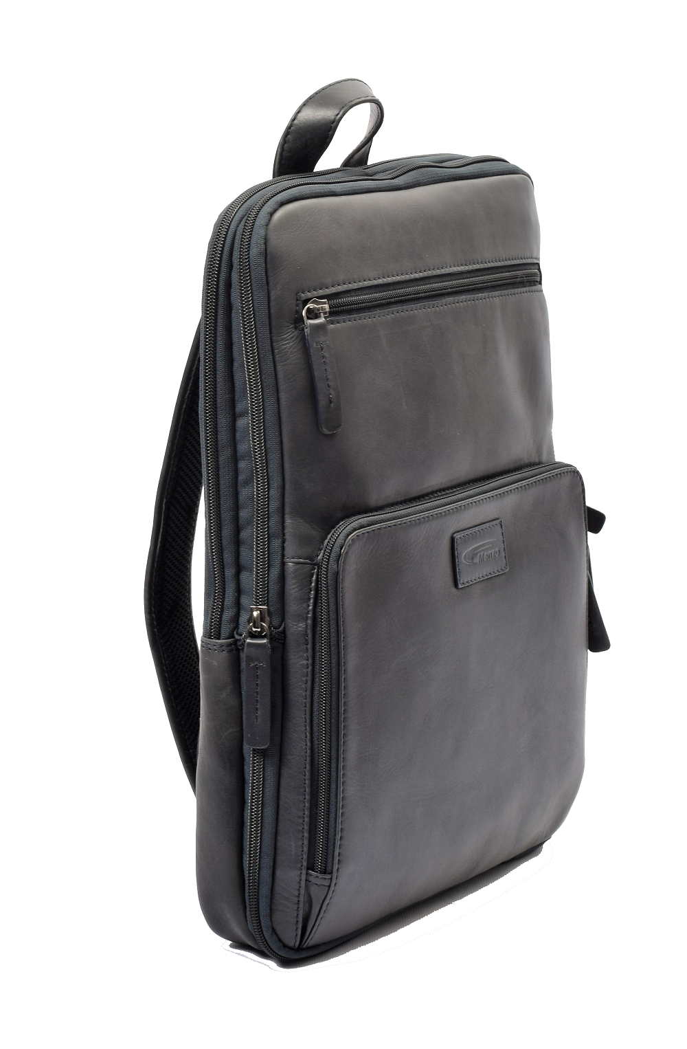 Menzo MB64D - Rucksack Rindsleder/blau für 13,3 Zoll Laptop