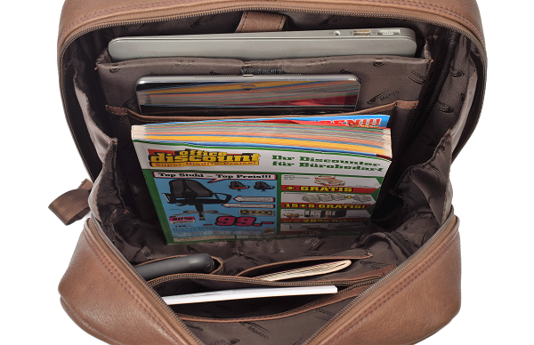 Menzo MB82 - Rucksack Rindsleder washed/braun für 14" Laptop