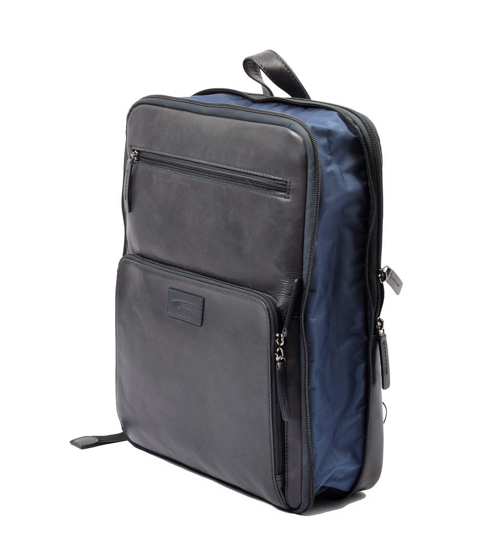Menzo MB64D - Rucksack Rindsleder/blau für 13,3 Zoll Laptop