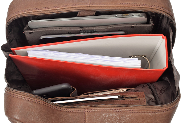 Menzo MB82 - Rucksack Rindsleder washed/braun für 14" Laptop