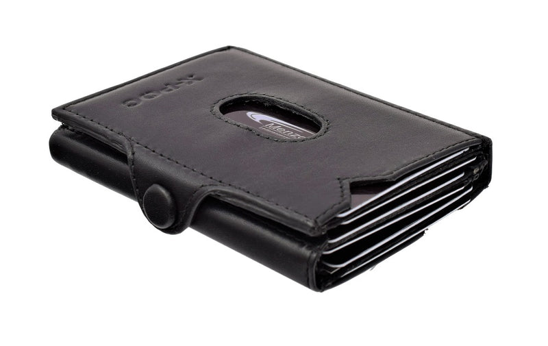X-POC 949 Kreditkarten Slim-Wallet mit Münzfach Nappaleder/schwarz