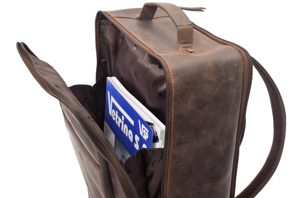 Menzo MB80 - Rucksack Büffelleder/marone für 15,6 Zoll Laptop