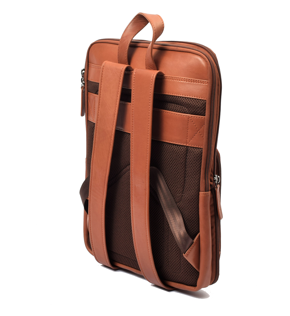 Menzo MB64D - Rucksack Rindsleder/cognac für 13,3 Zoll Laptop