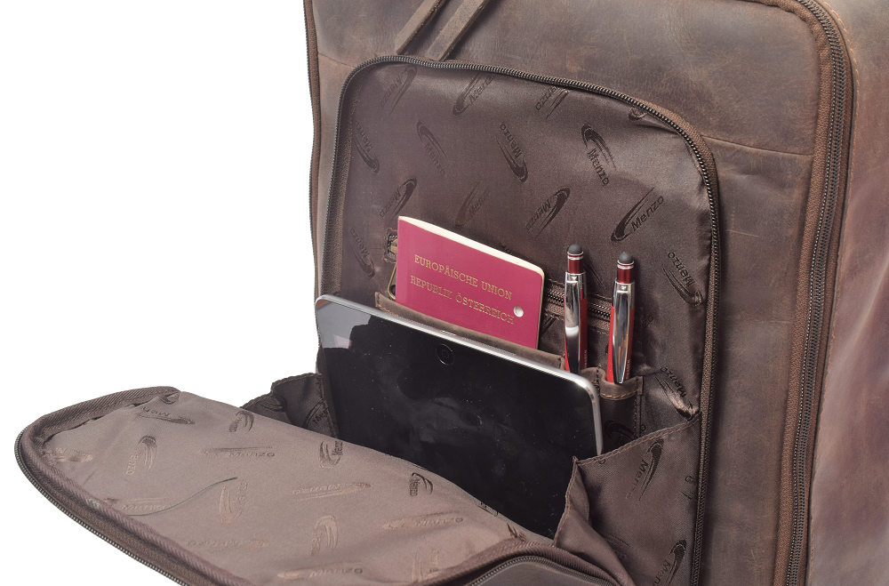 Menzo MB80 - Rucksack Büffelleder/marone für 15,6 Zoll Laptop