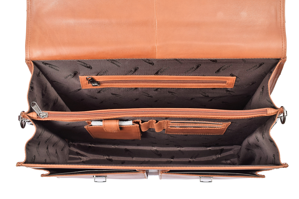 Menzo MB2D - 15,6 Zoll Aktentasche Rindsleder/hellbraun
