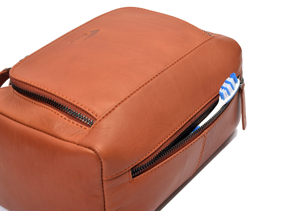 Menzo MB48D Kulturbeutel Rindsleder/cognac