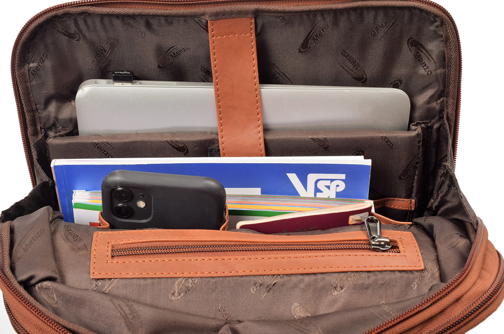 Menzo MB64D - Rucksack Rindsleder/cognac für 13,3 Zoll Laptop