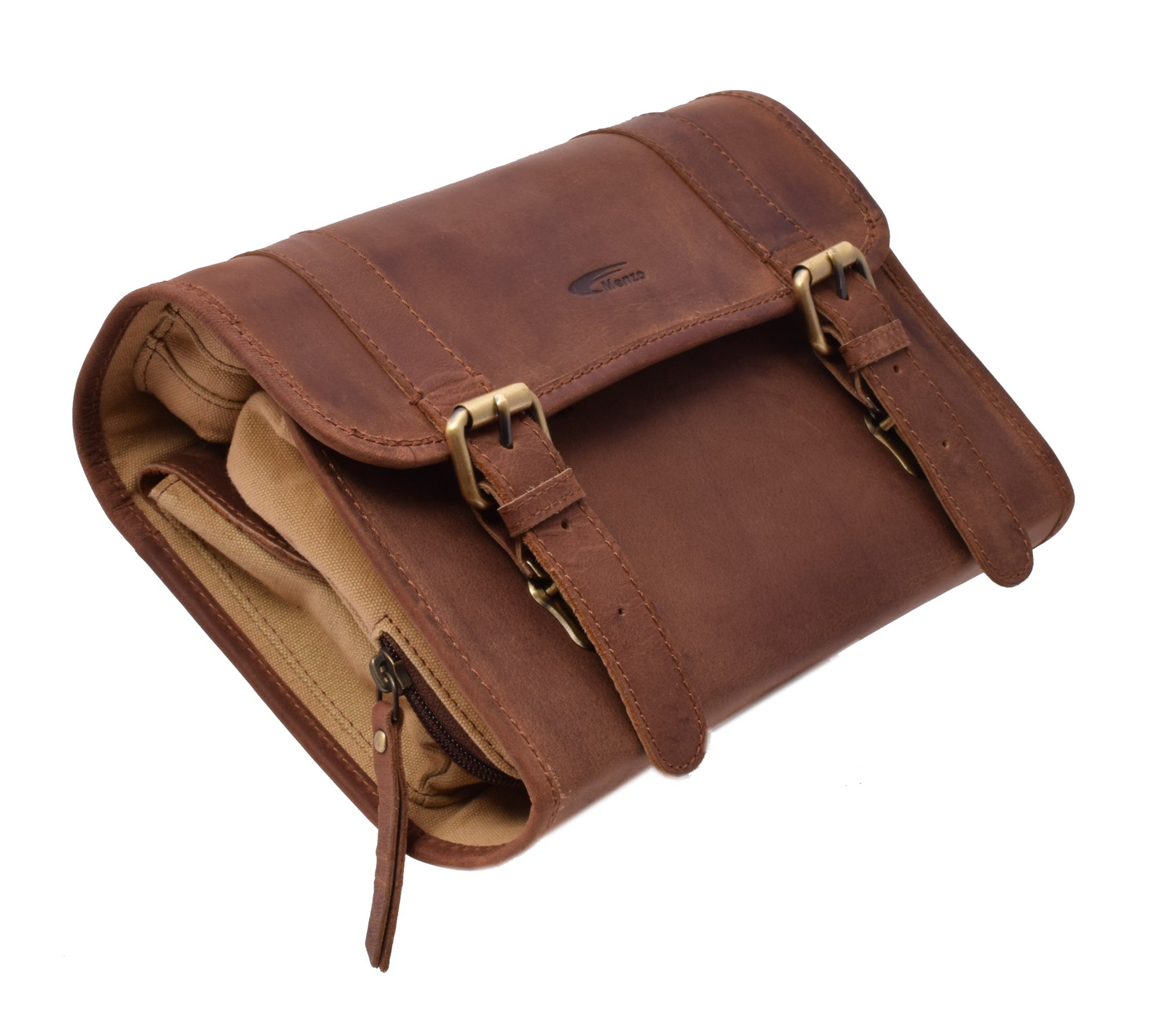 Menzo MB52 Kulturtasche Büffelleder/deltabraun