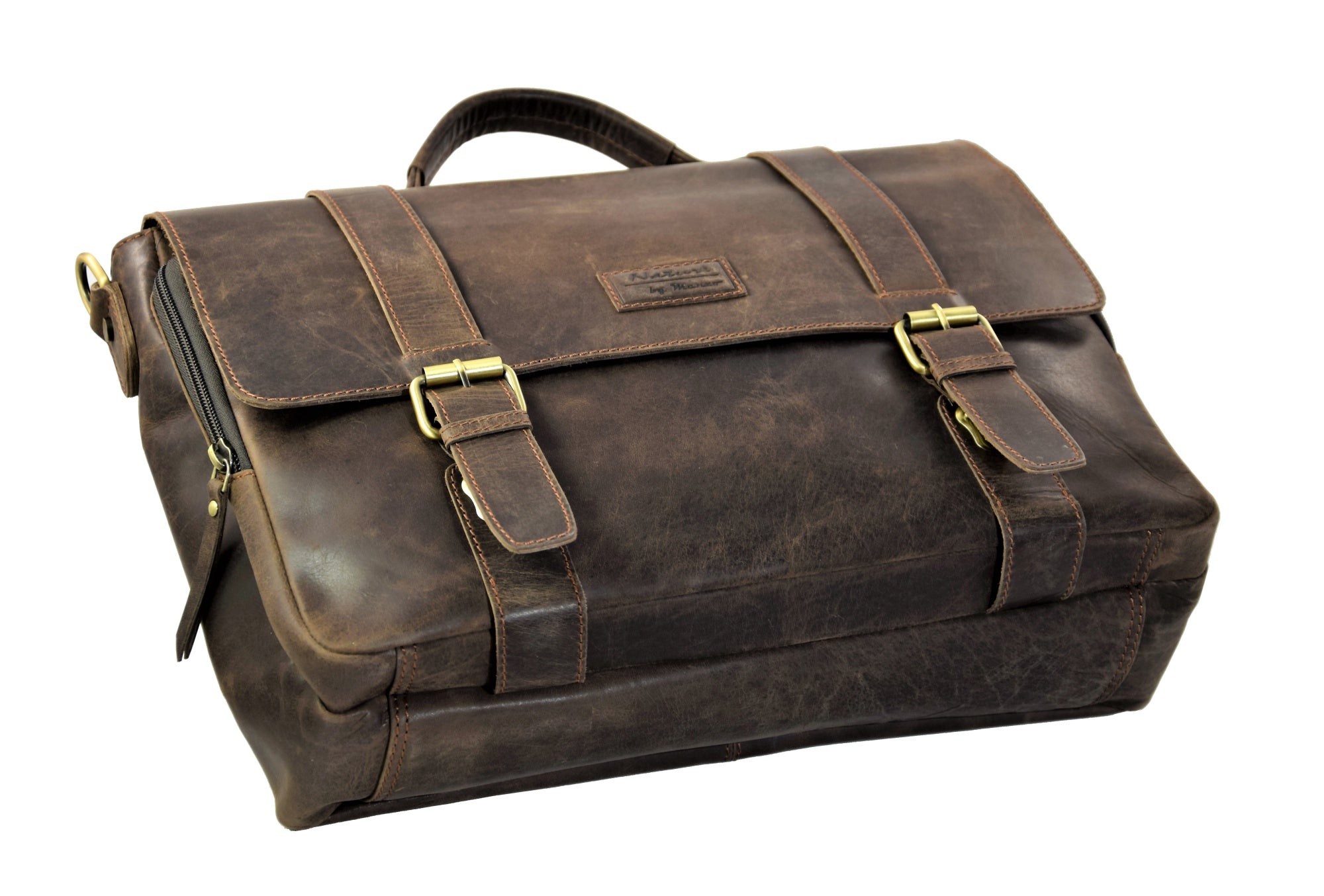 Menzo MB22 - 15,6 Zoll Laptop-Aktentasche Büffelleder/marone